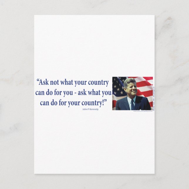 John F Kennedy Postcard (Front)