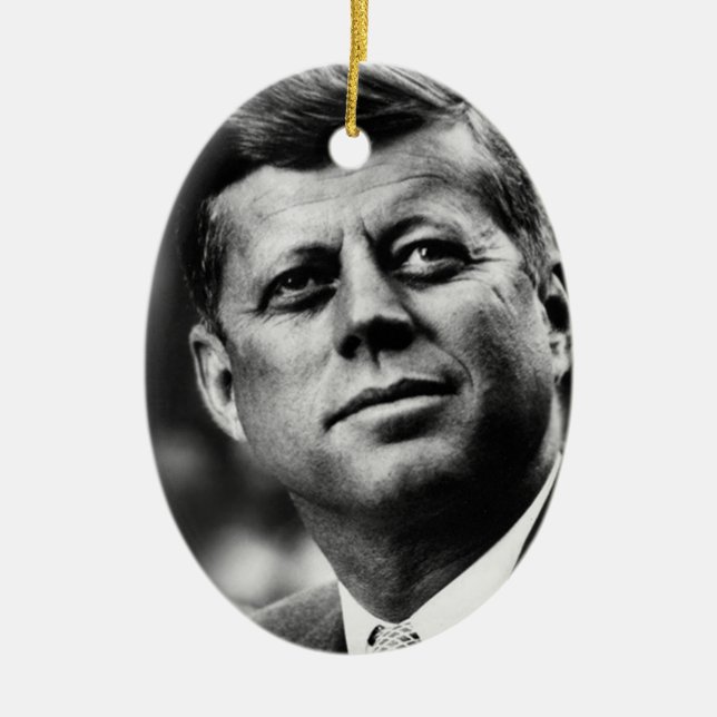 John F Kennedy President Ceramic Tree Decoration (Front)
