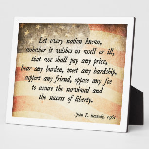 John. F Kennedy Quote Plaque