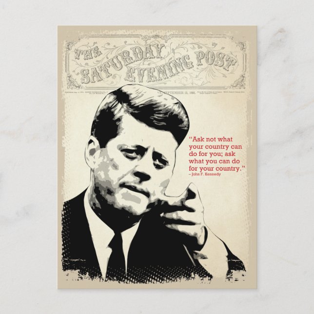 John F. Kennedy Quote Postcard (Front)