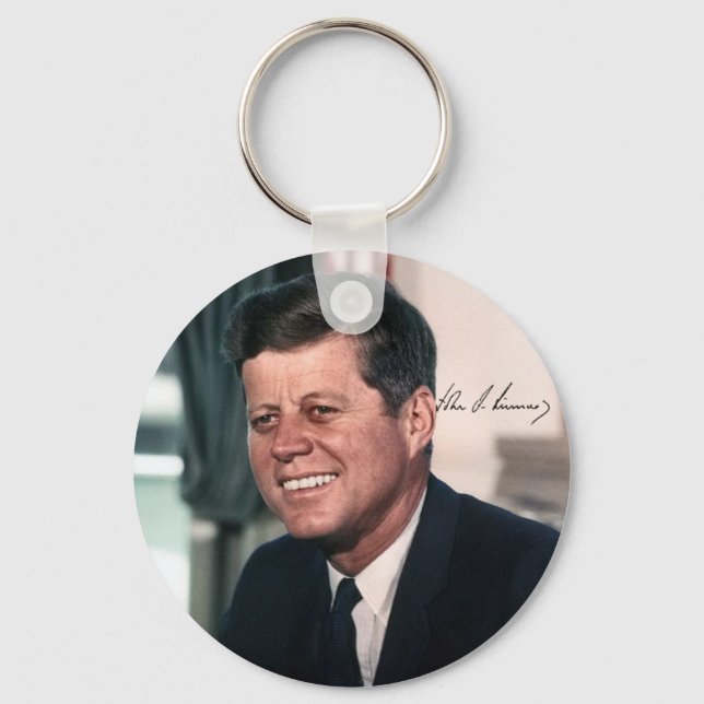 John F. Kennedy White House Colour Portrait Key Ring (Front)
