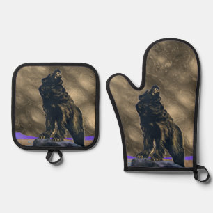 John Frew - Grizzly Bear Oven Mitt & Pot Holder Set