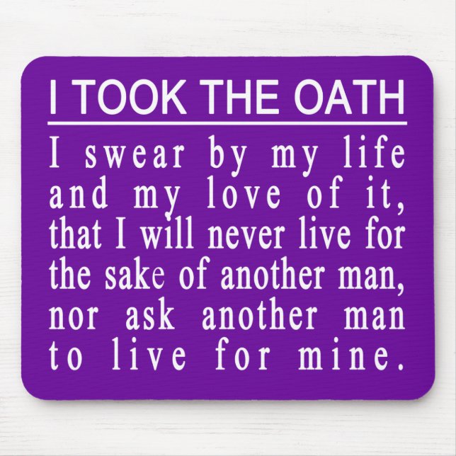 John Galt Oath mousepad (Front)