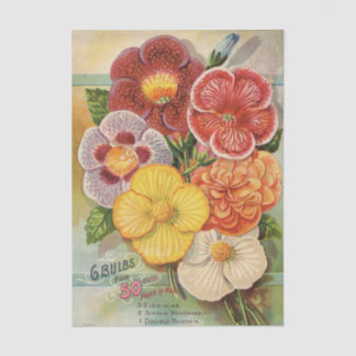 John Gardiner Vintage Flower Catalogue, 1896 Tissue Paper