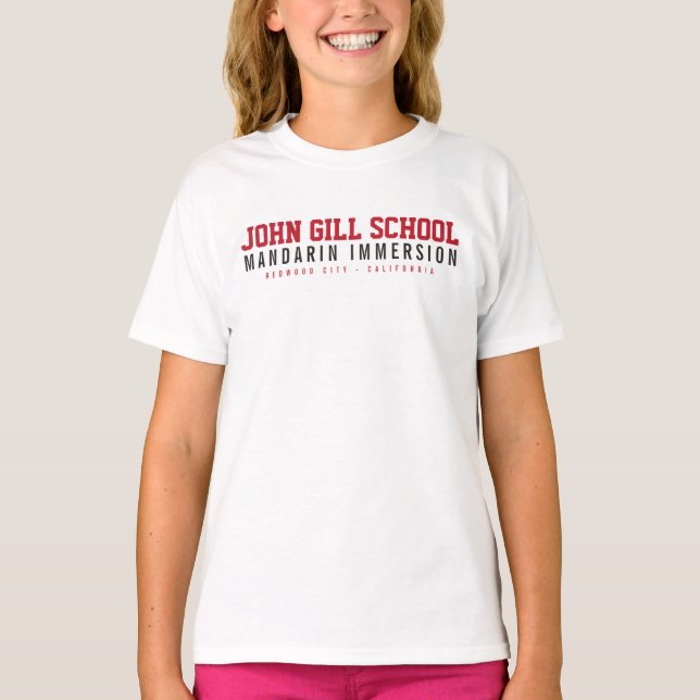 John Gill Mandarin Immersion Custom Name T-Shirt (Front)