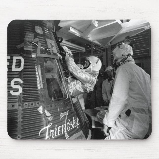 John Glenn Entering Friendship 7 Spacecraft Mouse Pad (Front)