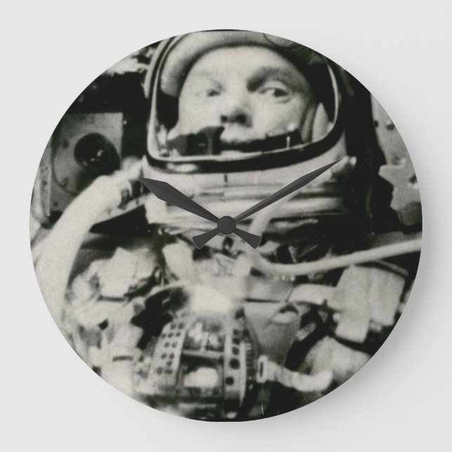 John Glenn On The Historic Flight Of Friendship 7 Large Clock (Front)