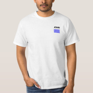 John Greek Name with Greek Flag Design T-Shirt