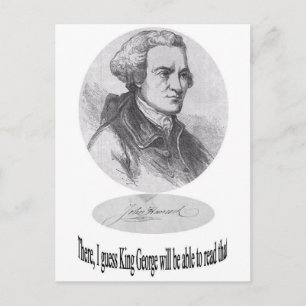 John Hancock, Signature and Quote Postcard