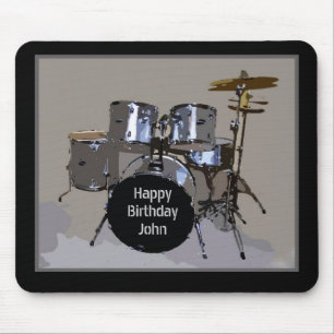 John, Happy Birthday, Drums Mouse Pad