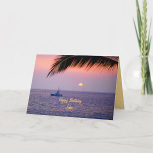 John Happy Birthday Tropical Sunset Card