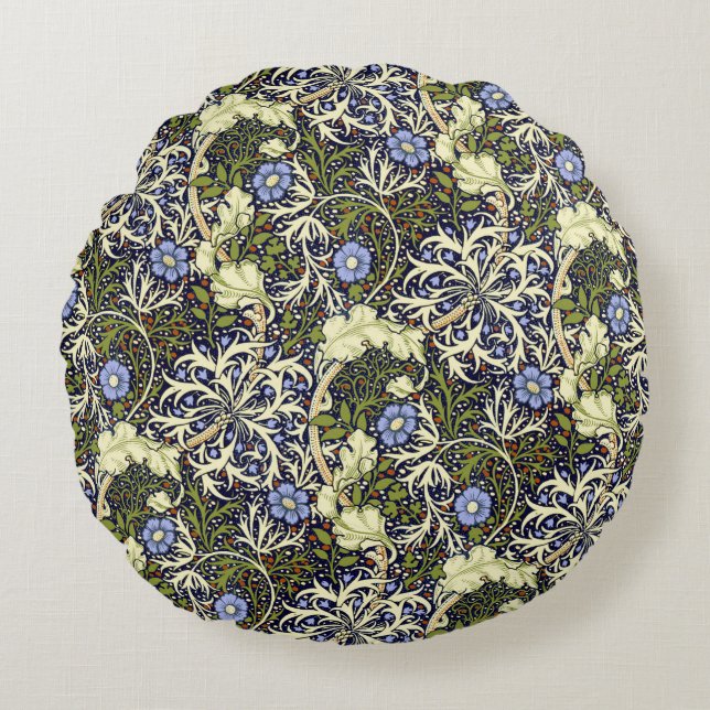 John Henry Dearle Seaweed Pattern Round Cushion (Front)