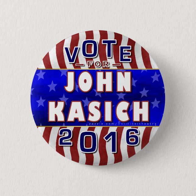 John Kasich President 2016 Election Republican 6 Cm Round Badge (Front)