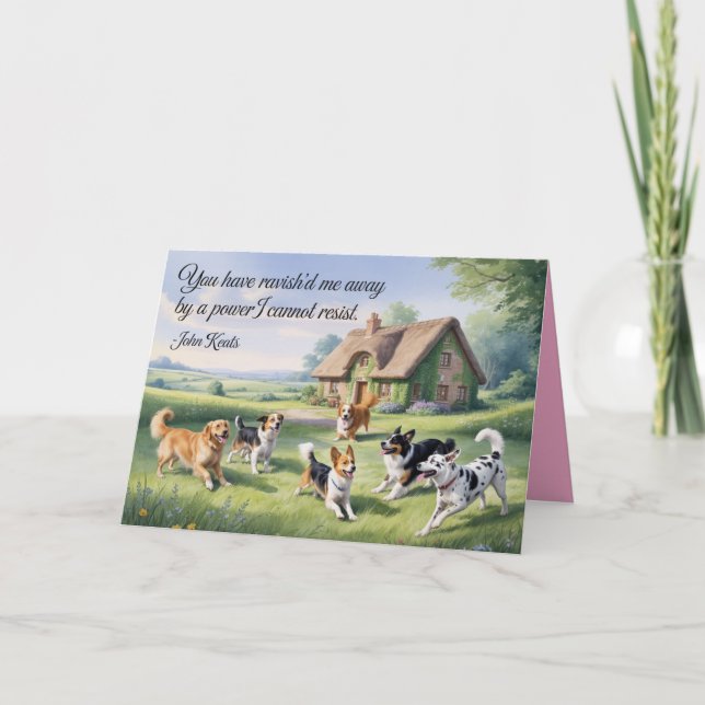 John Keats Dog Valentine Card (Front)