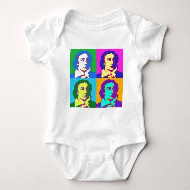 John Keats Pop Art Baby Bodysuit (Front)