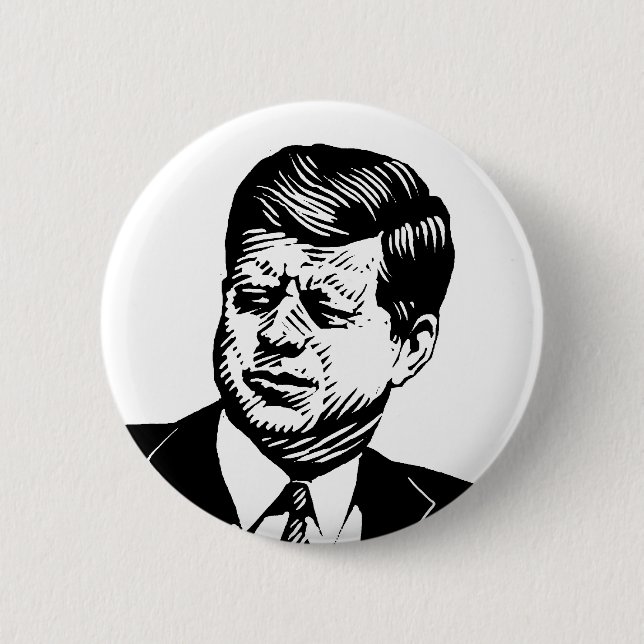 John Kennedy 6 Cm Round Badge (Front)