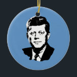 John Kennedy Ceramic Tree Decoration<br><div class="desc">Political Ornaments at PoliticalT-shirts.com: Browse the full spectrum of political gifts and apparel. Political bumper stickers,  hoodies,  buttons,  magnets,  mugs,  posters,  and more. Choose Republican,  Democrat,  Liberal,  or Conservative Humour Tees,  and 2010 Campaign Gear & 2012 Campaign Gear.</div>