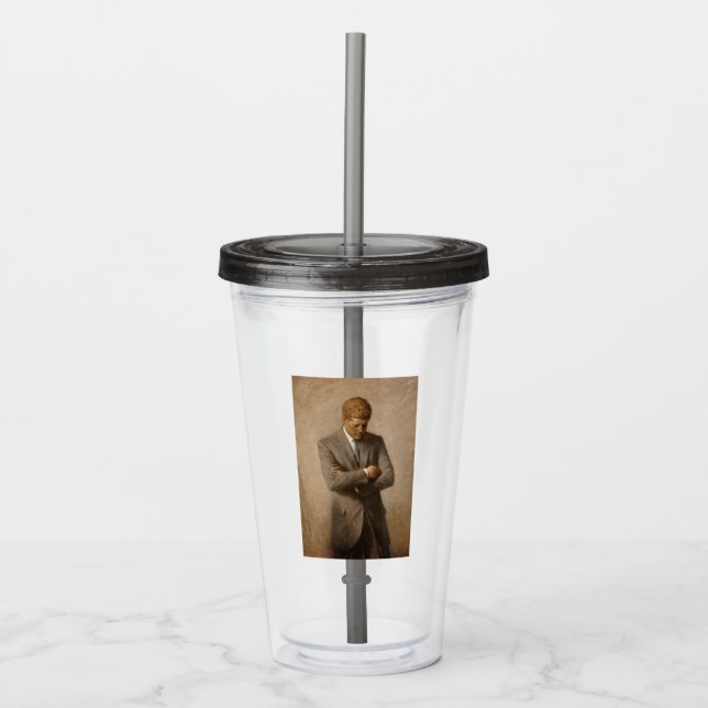 John Kennedy US Presidential White House Portrait  Acrylic Tumbler (Front)