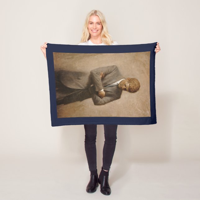 John Kennedy US Presidential White House Portrait  Fleece Blanket (In Situ)