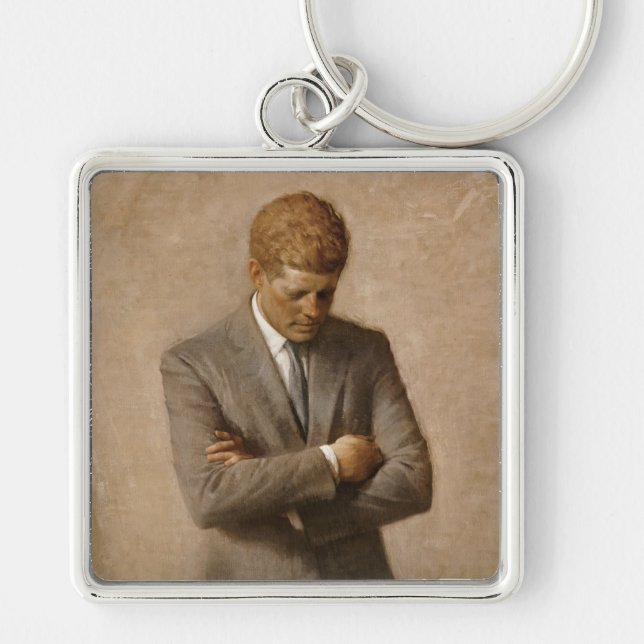 John Kennedy US Presidential White House Portrait  Key Ring (Front)