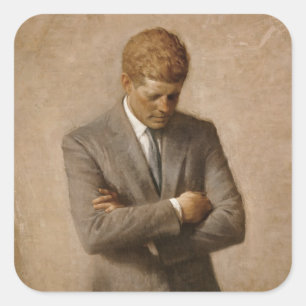 John Kennedy US Presidential White House Portrait  Square Sticker