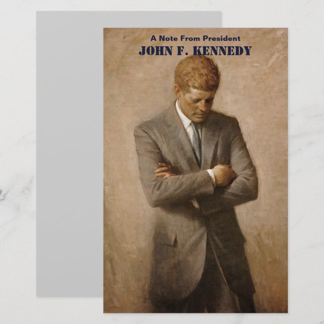 John Kennedy US Presidential White House Portrait  Stationery (Front/Back)