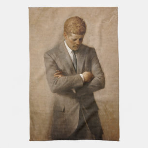 John Kennedy US Presidential White House Portrait Tea Towel