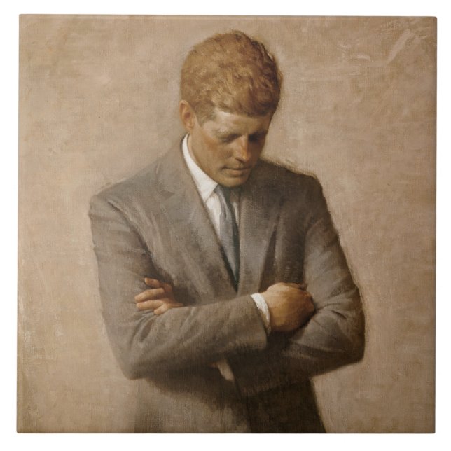 John Kennedy US Presidential White House Portrait  Tile (Front)