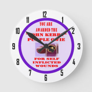 JOHN KERRY PURPLE OWIE ROUND CLOCK