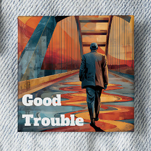 John Lewis Good Trouble Bridge Crossing 15 Cm Square Badge