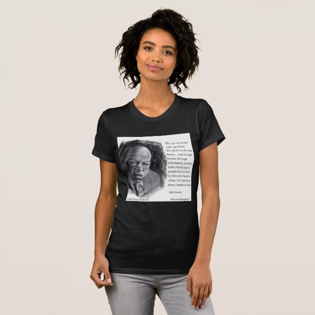 John Lewis & Quote Beautiful Portrait Womens T-Shirt (Front Full)