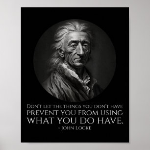 John Locke Quote - Political Philosophy Clical Lib Poster