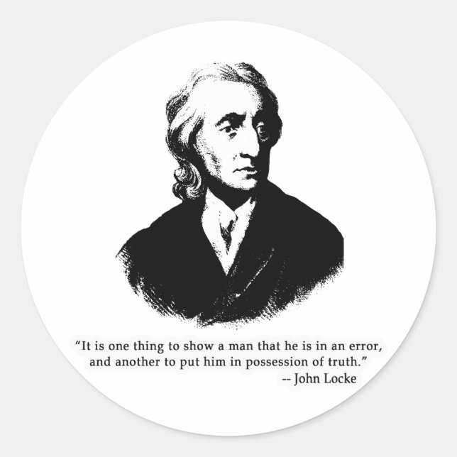 John Locke Quote T shirt, Hoodie or Mug Classic Round Sticker (Front)