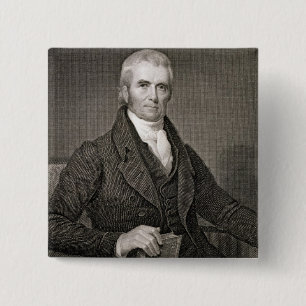 John Marshall (1755-1835), engraved by Asher Brown 15 Cm Square Badge