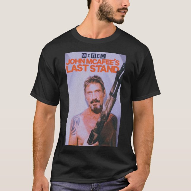 John Mcafee Rip    T-Shirt (Front)