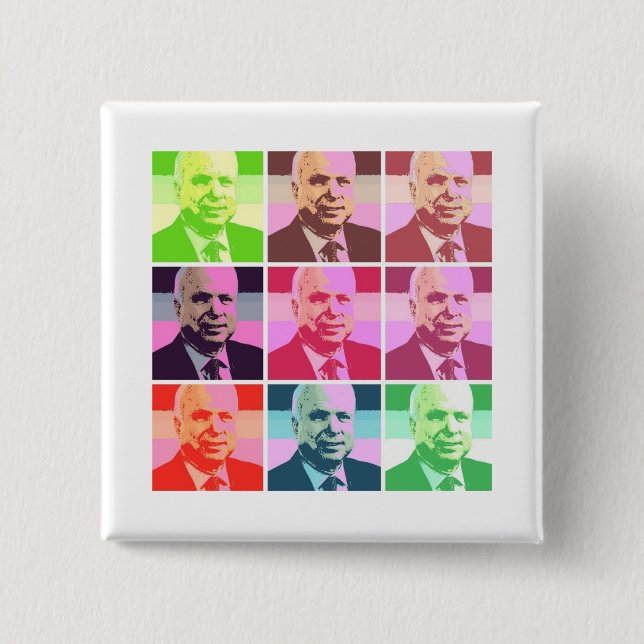 John McCain 15 Cm Square Badge (Front)