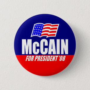 John McCain for President 08 Button