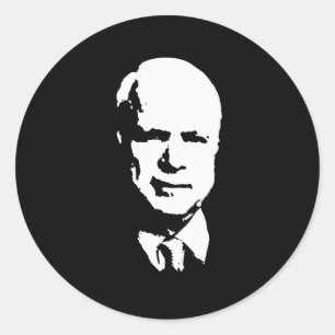 JOHN MCCAIN FOR PRESIDENT CLASSIC ROUND STICKER
