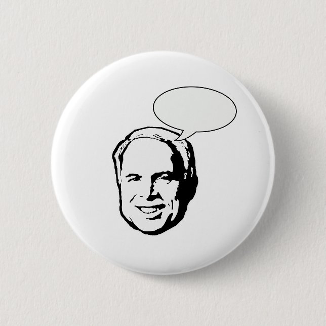 JOHN MCCAIN THOUGHT BUBBLE 6 CM ROUND BADGE (Front)