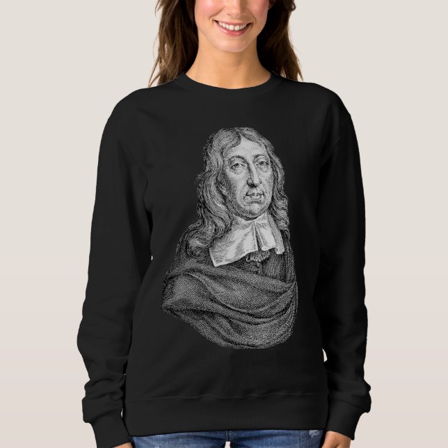 John Milton Portrait Line Art Author Writer Sweatshirt (Front)