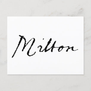 John Milton signature Postcard