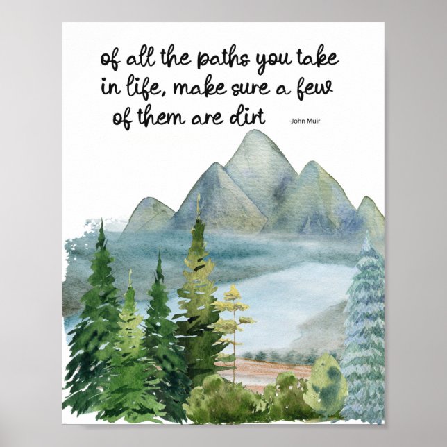 John Muir Quote | Inspirational Quote I Cabin Poster (Front)