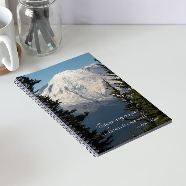 John Muir Quote Scenic Mount Rainier  Notebook (In Situ)