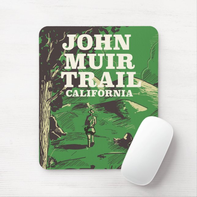 John Muir Trail California travel poster. Mouse Pad (With Mouse)