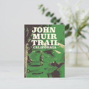 John Muir Trail California travel poster. Postcard