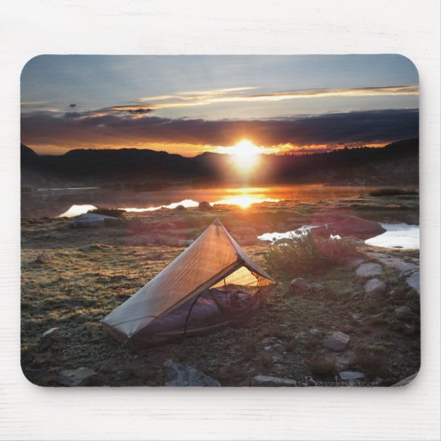 John Muir Trail Camp Sunrise - Sierra Nevada Mount Mouse Pad (Front)