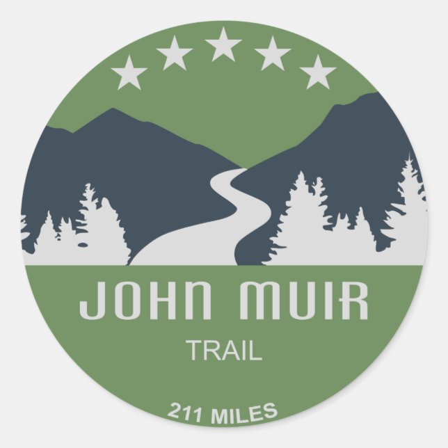 John Muir Trail Classic Round Sticker (Front)