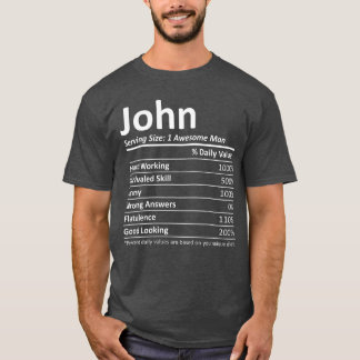JOHN Nutrition Funny Birthday Personalized Name Gi T-Shirt