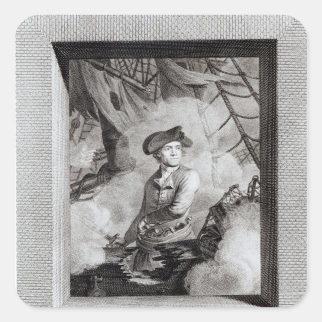 John Paul Jones Square Sticker (Front)