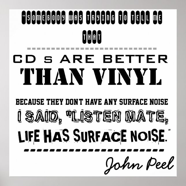 John Peel Quotes Poster! Poster (Front)